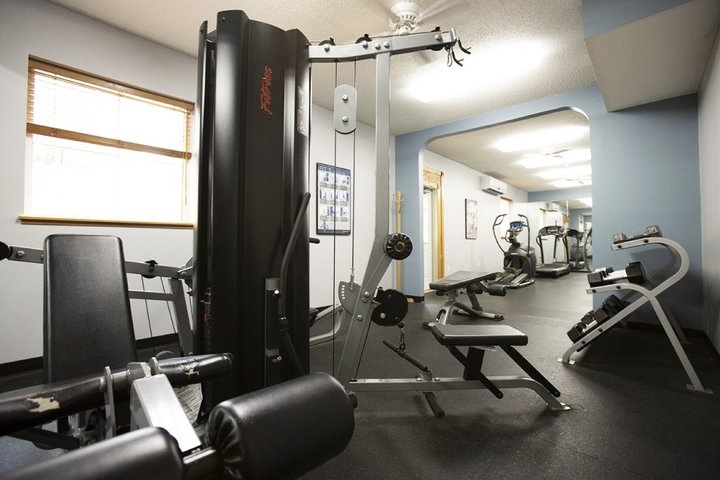 24-hour fitness center: Cable and free weights